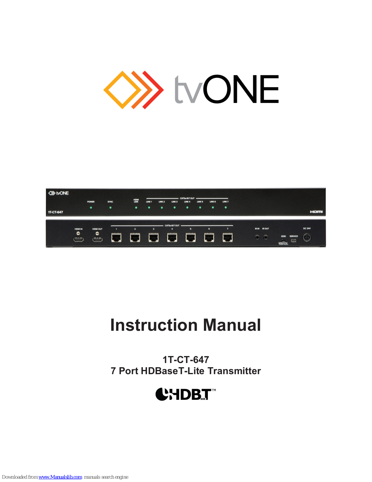 Tvone 1T0CT0647 Instruction Manual