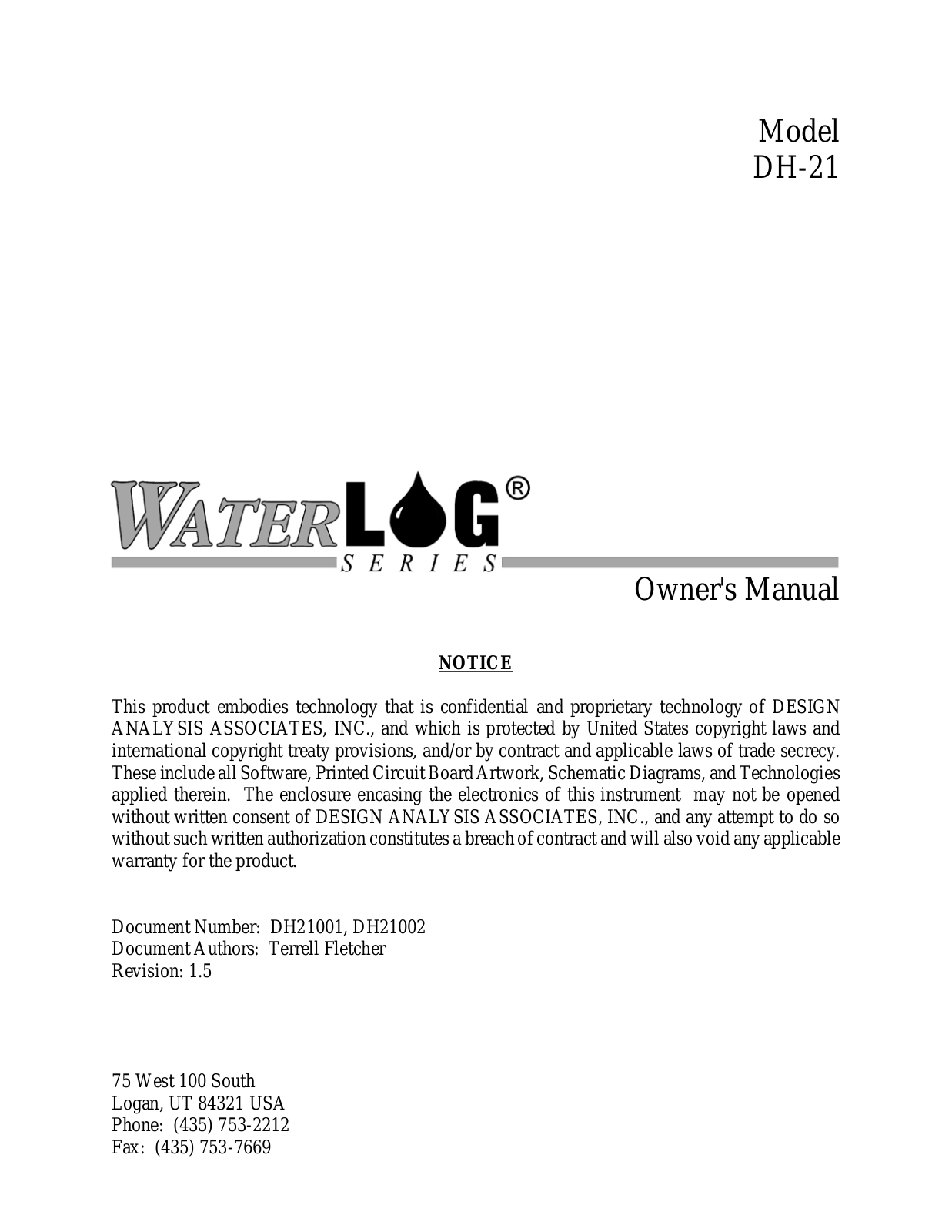 Xylem DH-21 User Manual