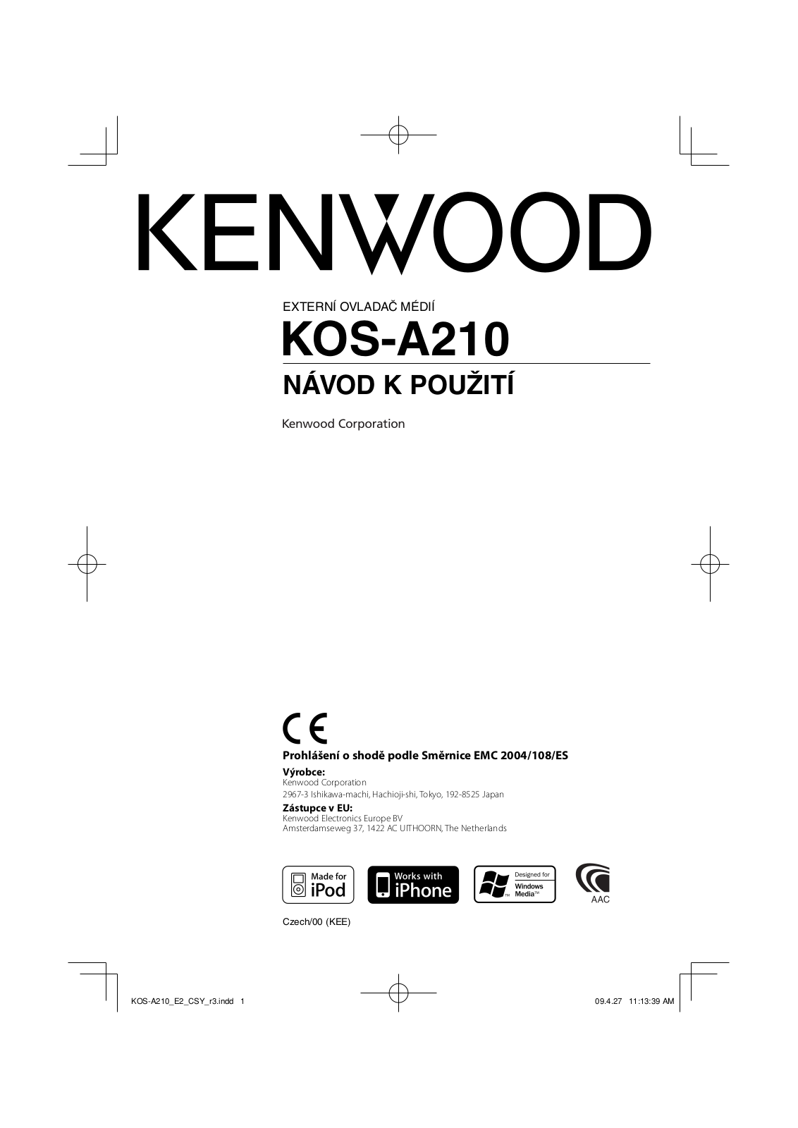 Kenwood KOS-A210 User Manual