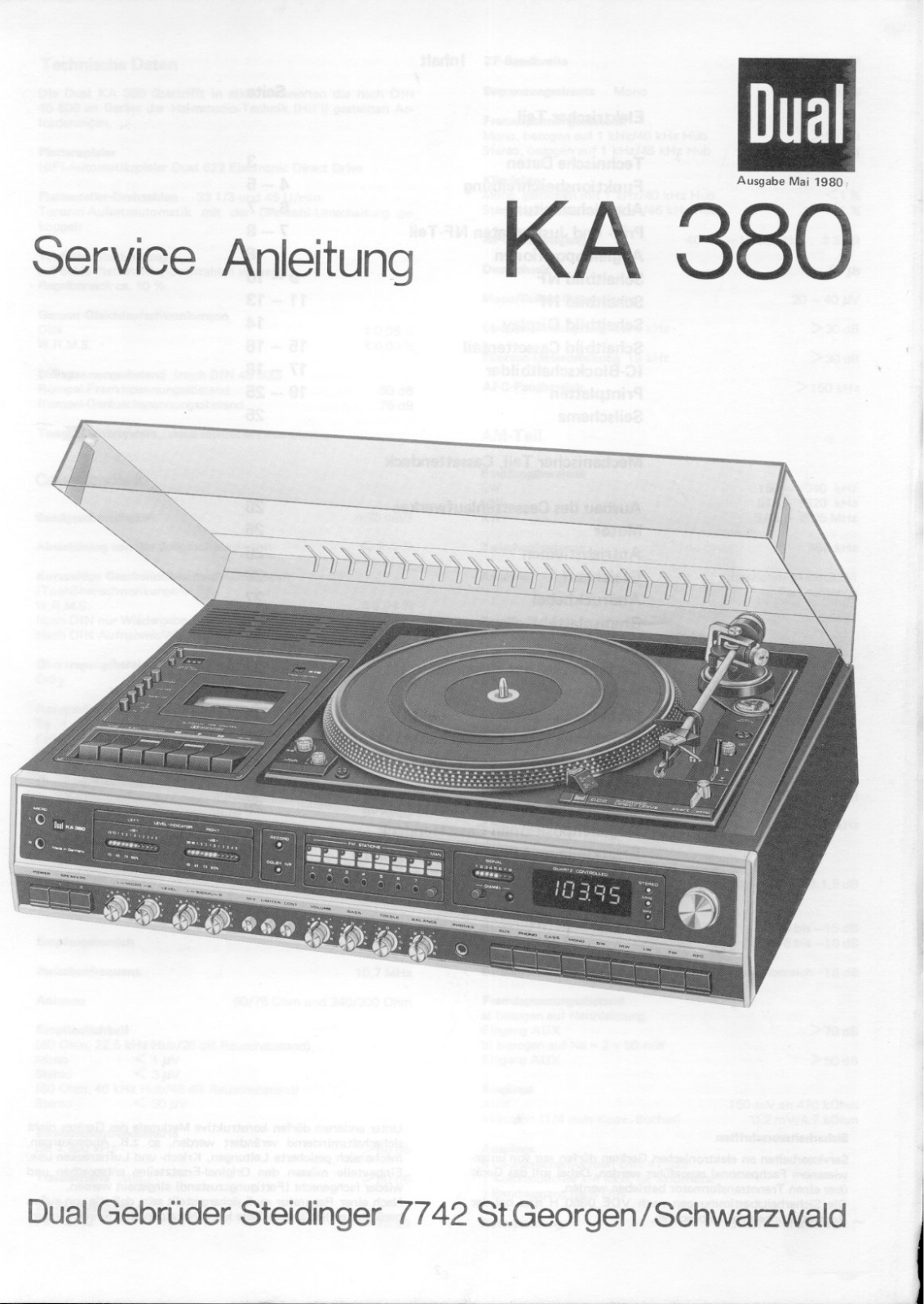 Dual KA-380 Service manual