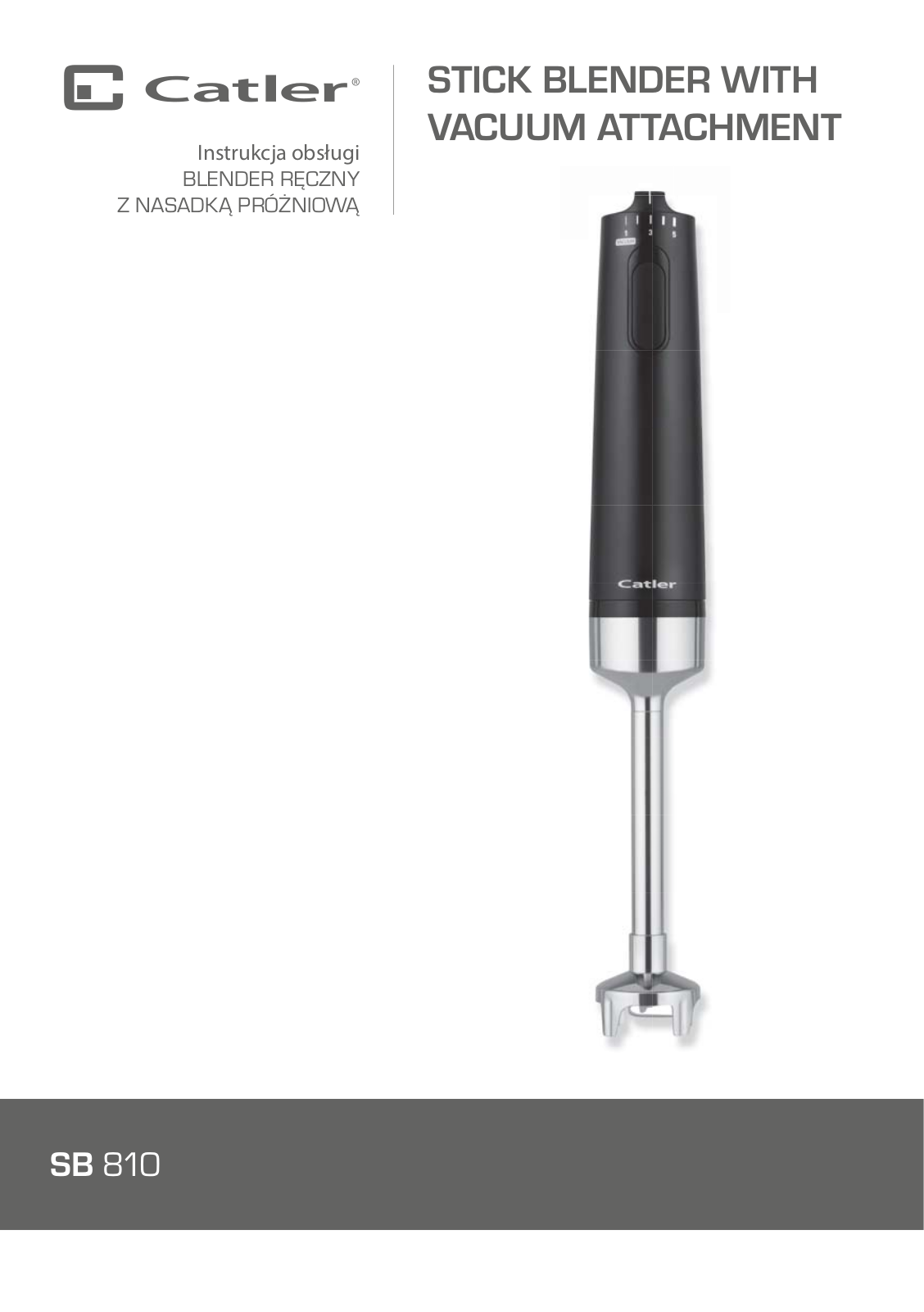 CATLER SB 810 Vacu+ User guide - ManualMachine.com