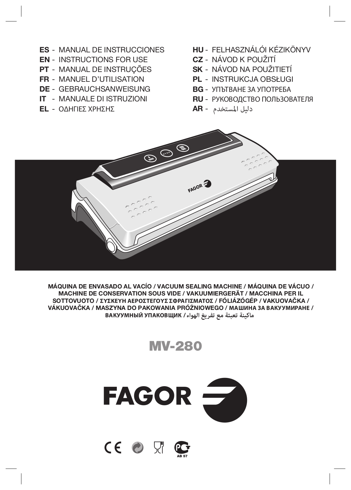 Fagor MV-280 User Manual