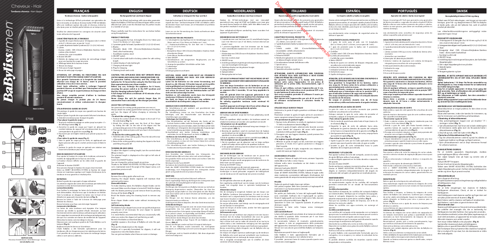 BABYLISS E751E User Manual