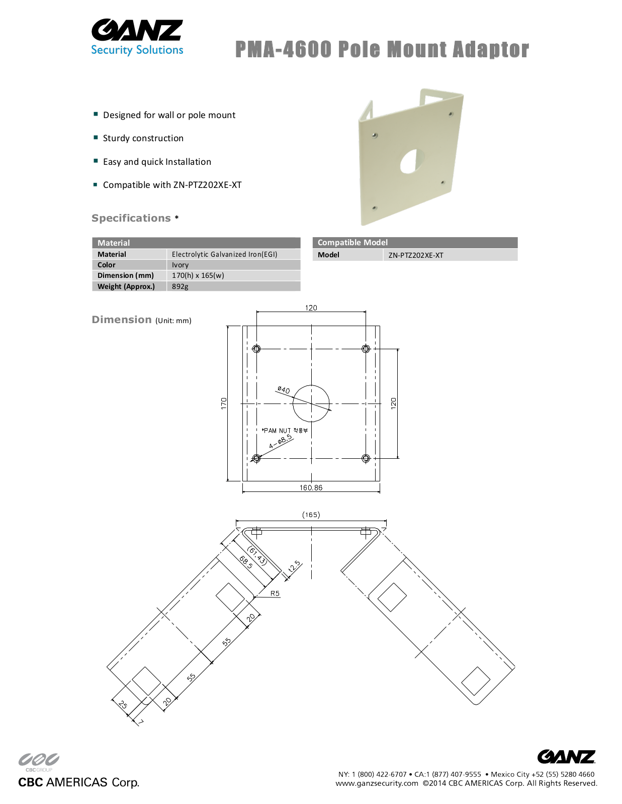 Ganz PMA-4600 Specsheet