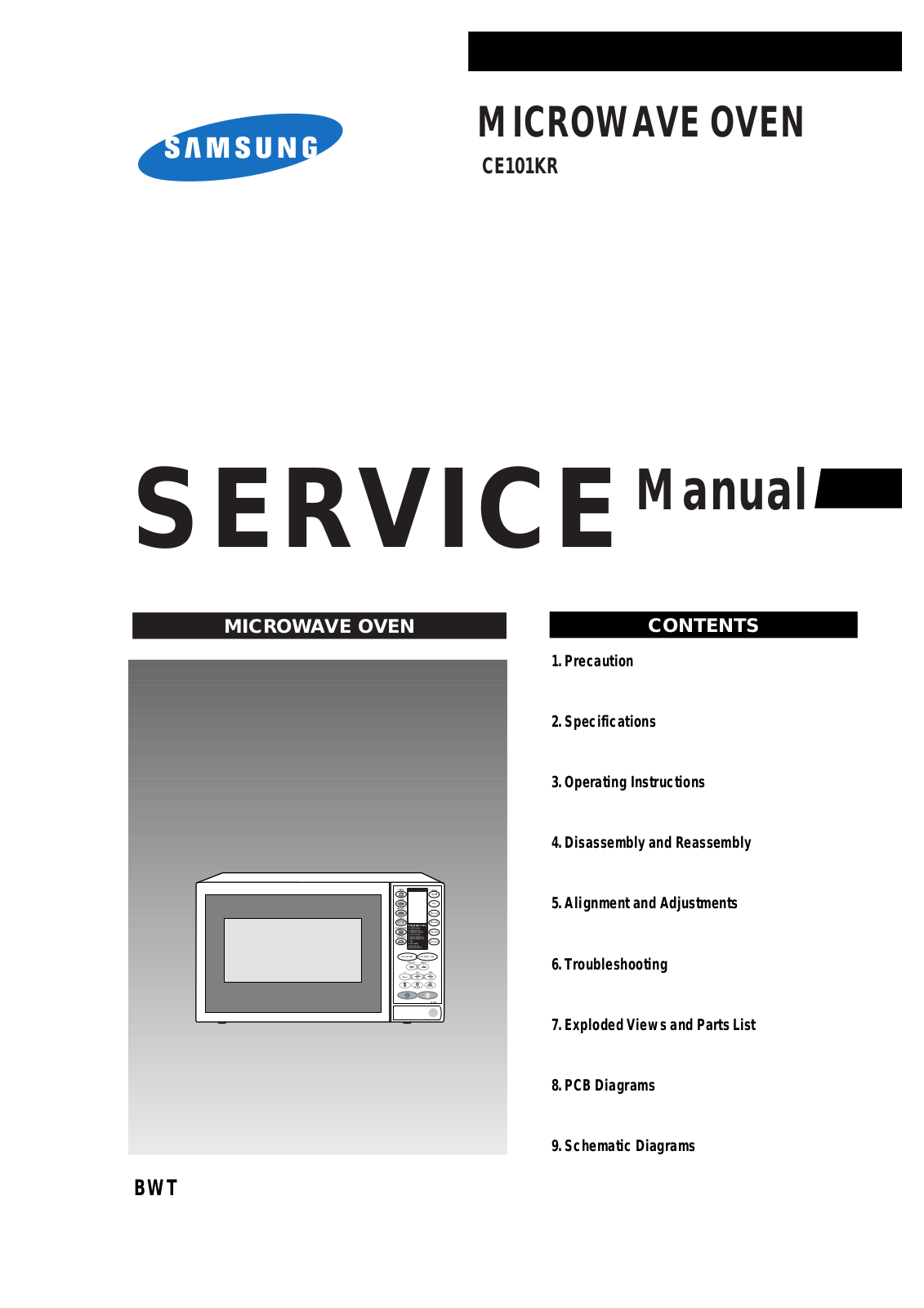 Samsung CE101, CE101KR-SBTW Service Manual