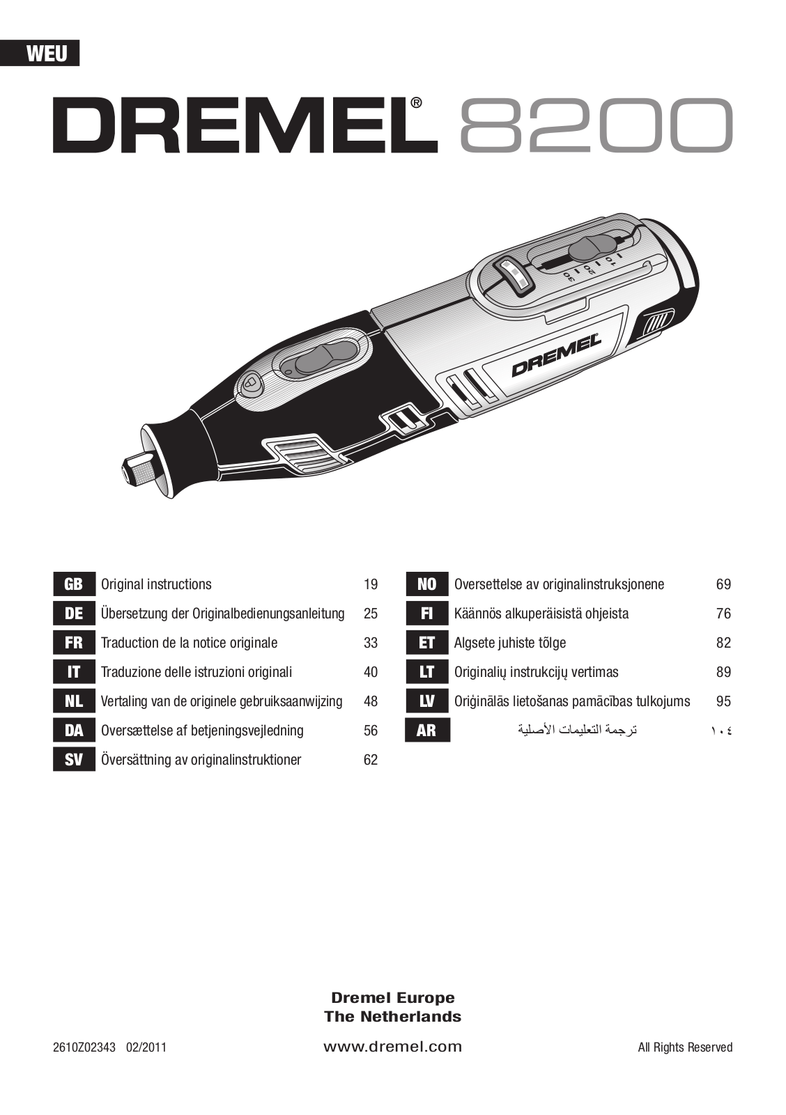 Dremel 8200 User Manual