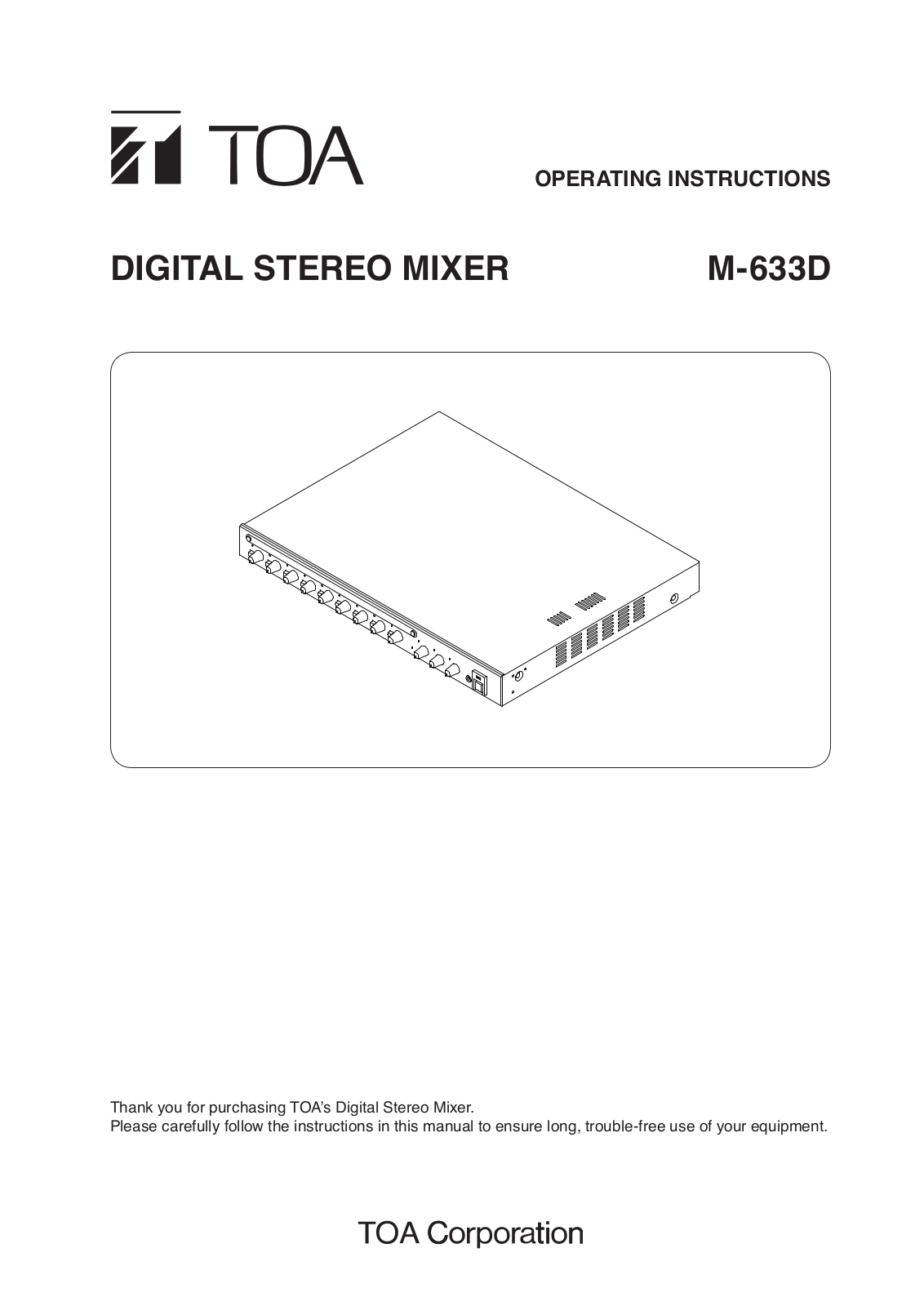 Toa M-633D User Manual