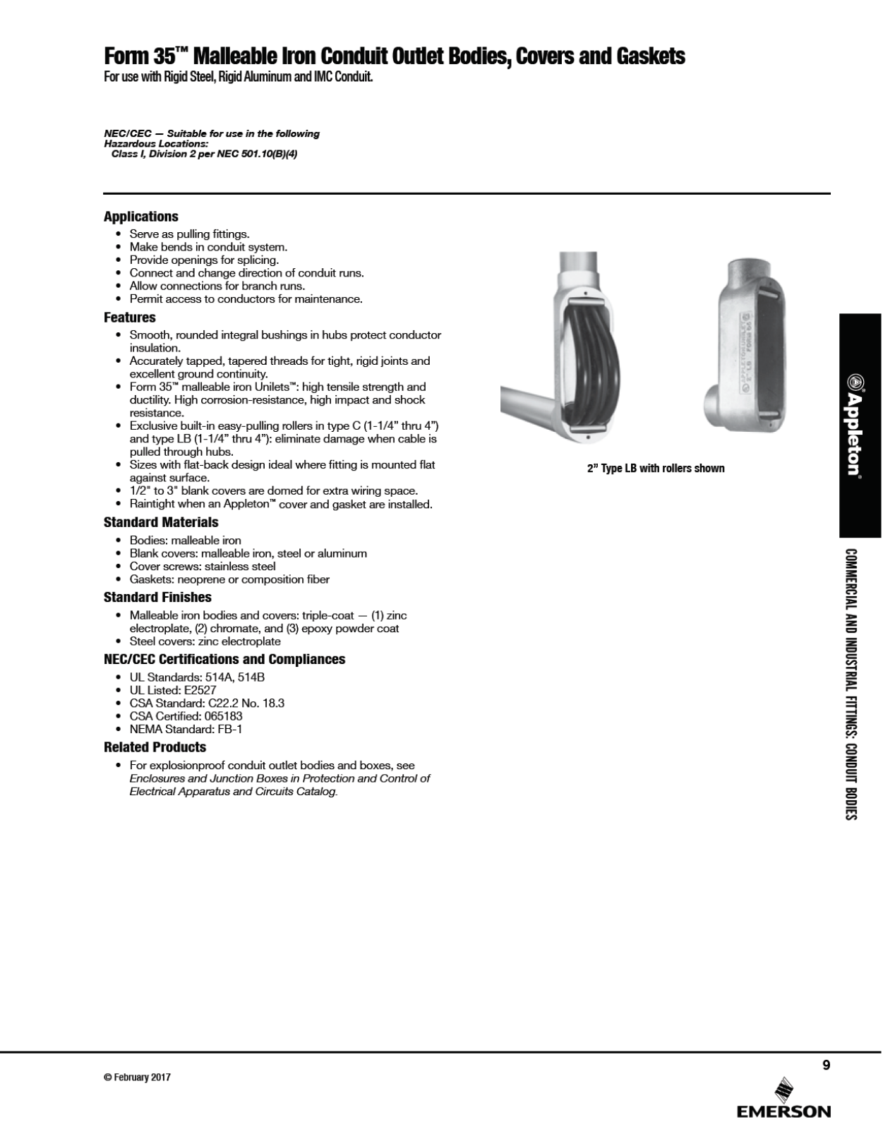 Appleton Form 35 Catalog Page