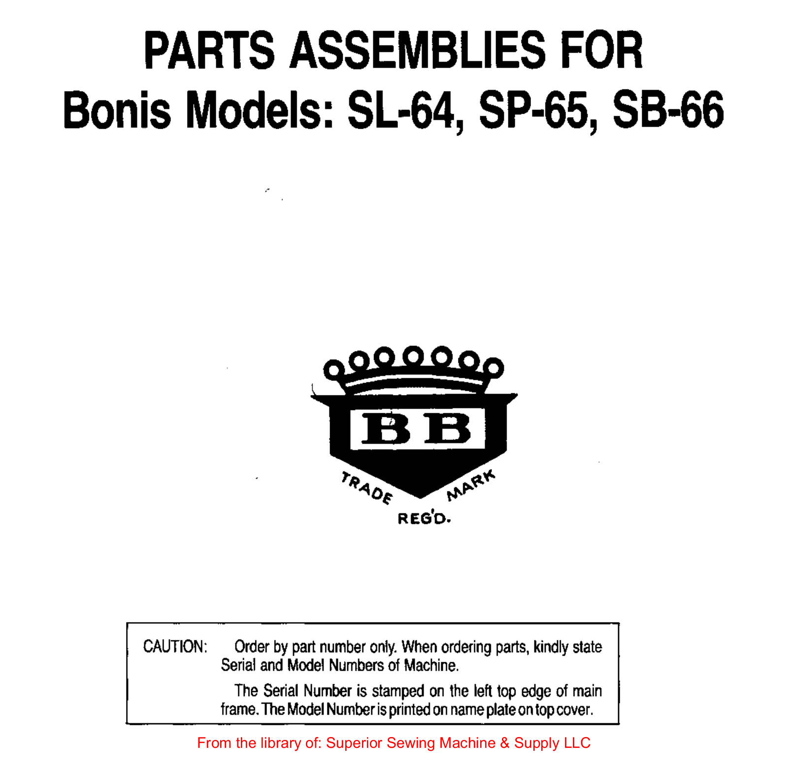 Bonis SL-64, SP-65, SB-66 User Manual - ManualMachine.com