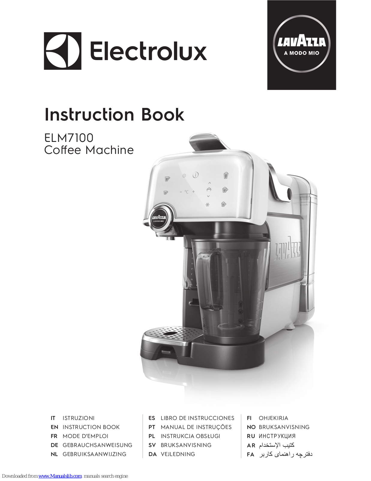 LAVAZZA ELN7100 Instruction Book