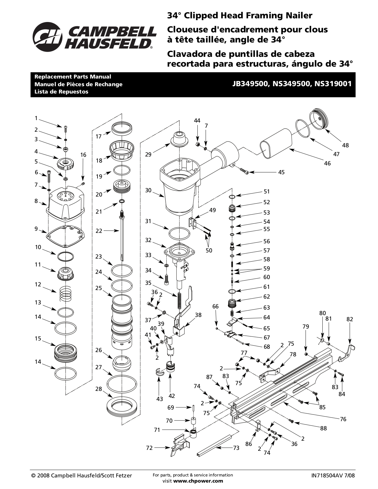 Campbell Hausfeld JB349500, NS349500, NS319001 User Manual