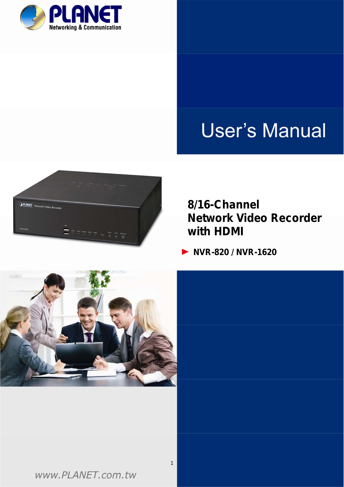 Planet NVR-820, NVR-1620 User Manual