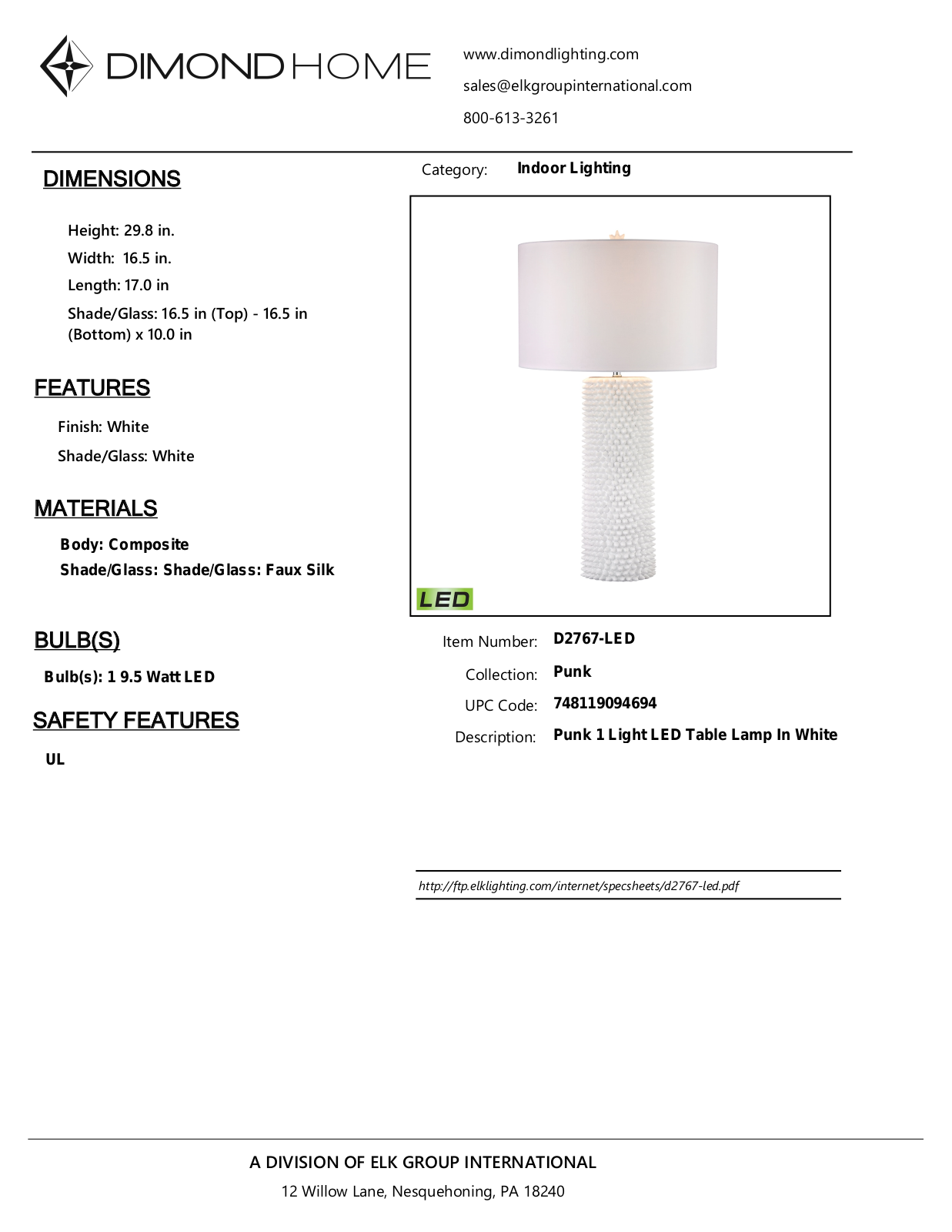 ELK Home D2767LED User Manual