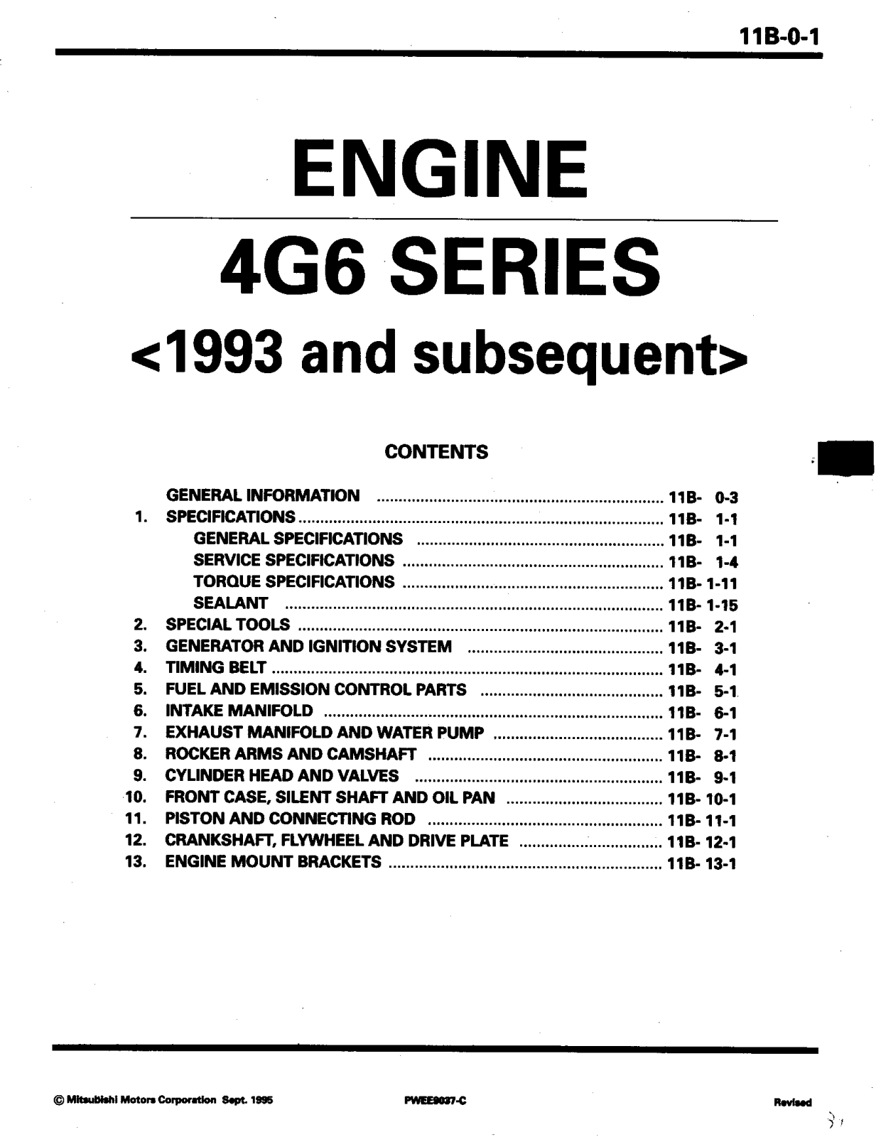 Mitsubishi 4G6 1993 User Manual