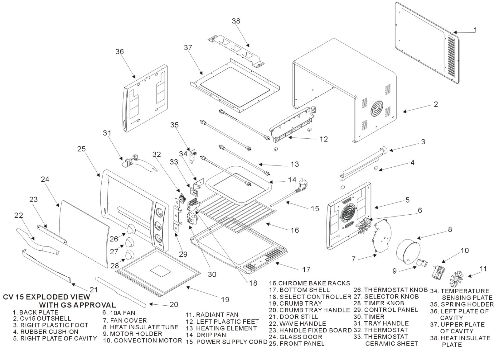 BORK CV 15 Spare Parts List