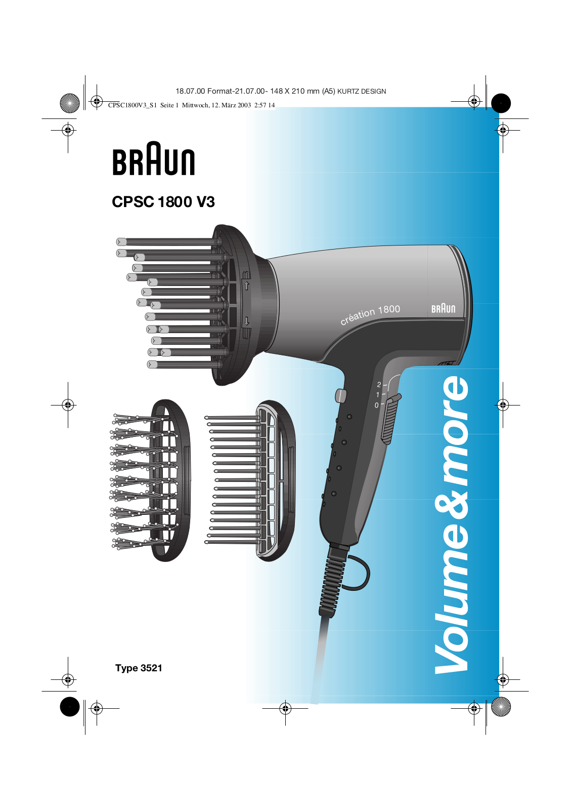 BRAUN C1800 User Manual