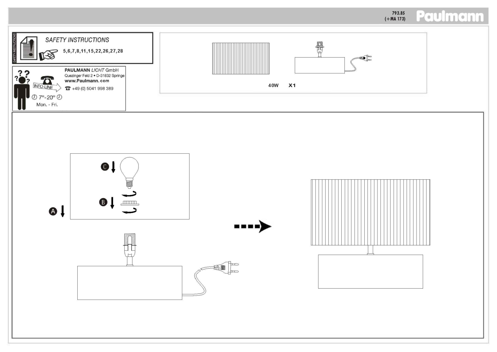 Paulmann 79385 Safety instructions - ManualMachine.com