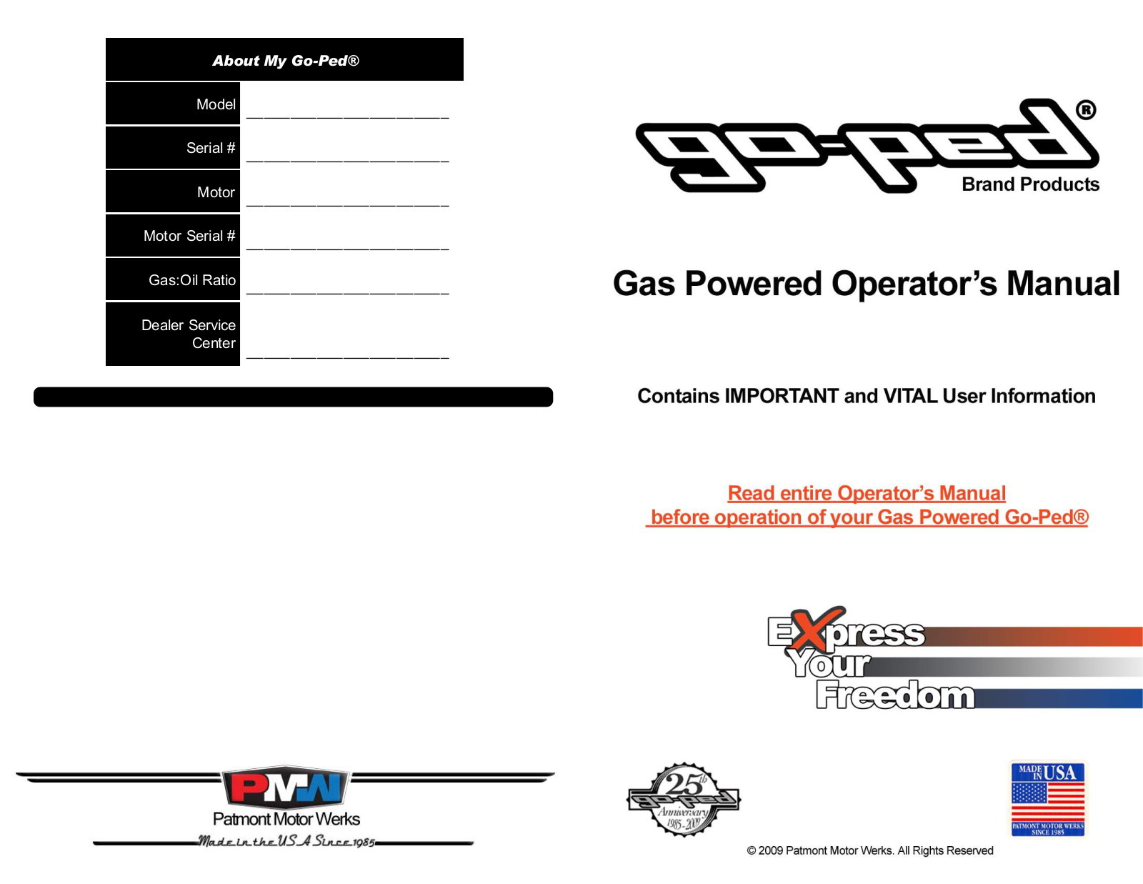 Go-Ped Go-Quad 30 User Manual