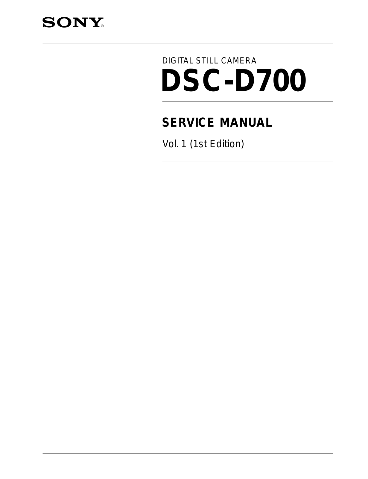 Sony DSC-D700 Service manual