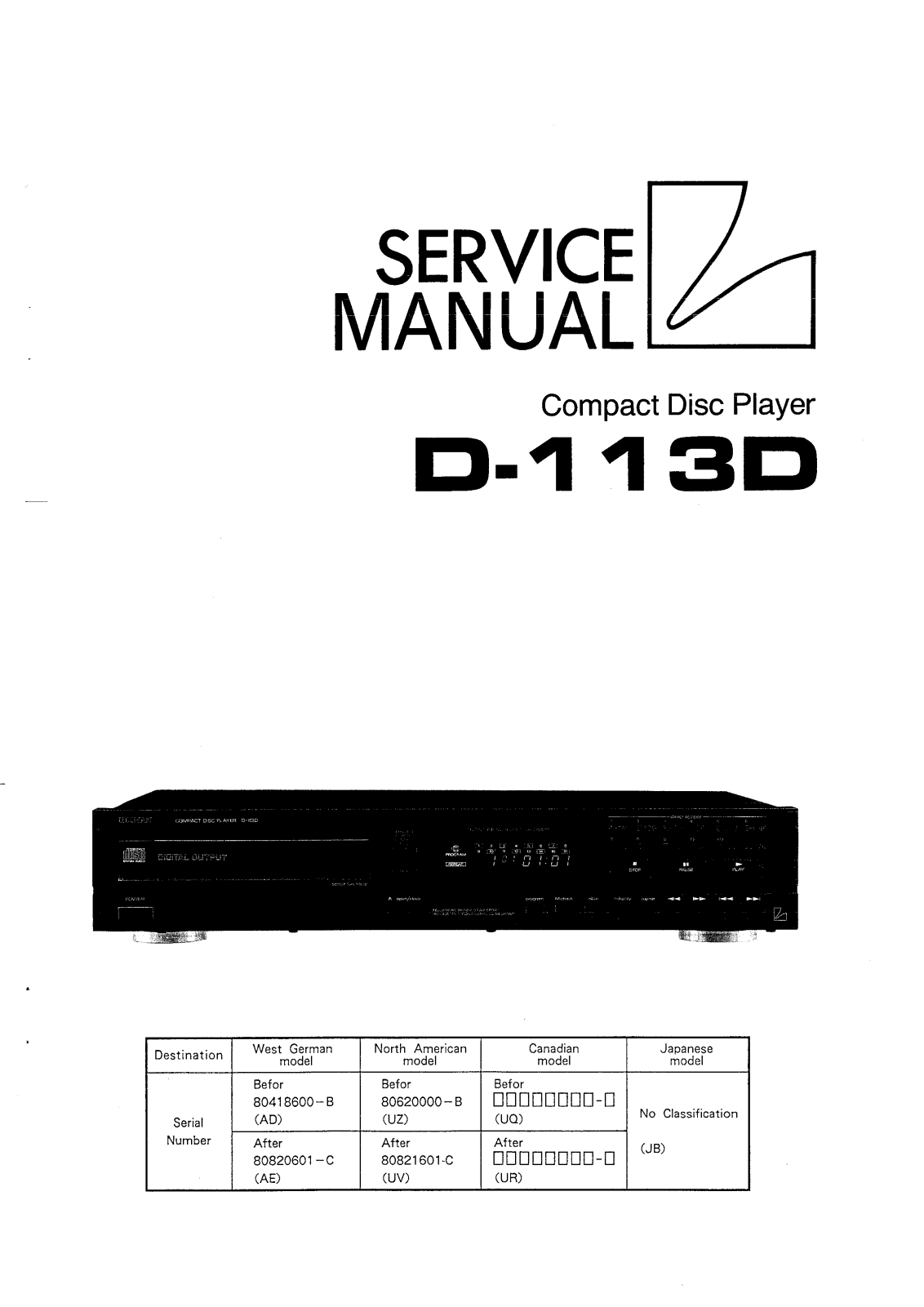 Luxman D-113-D Service manual