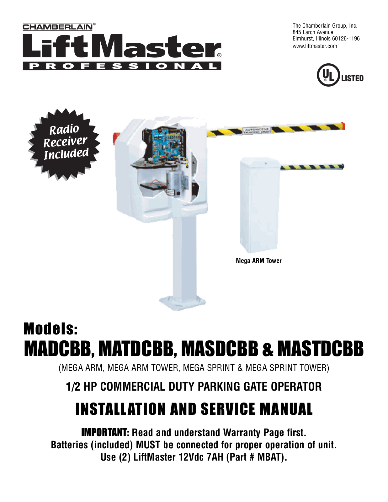 FAAC MADCBB3 User Manual