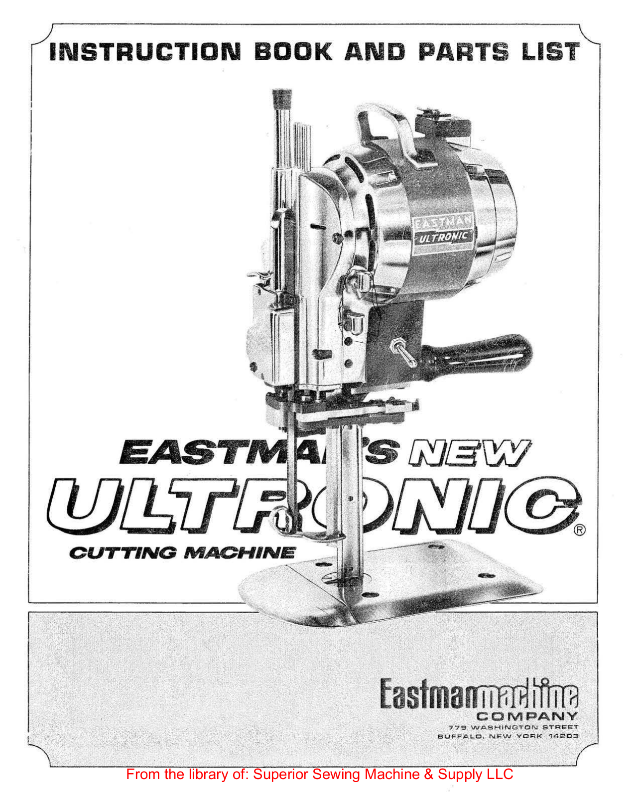 Eastman Ultronic 625 Manual