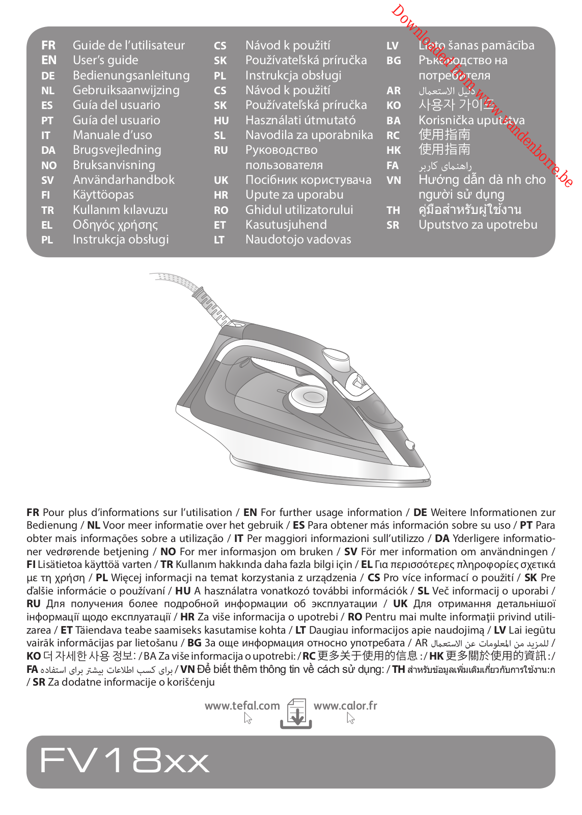 CALOR FV1845C0 User Manual