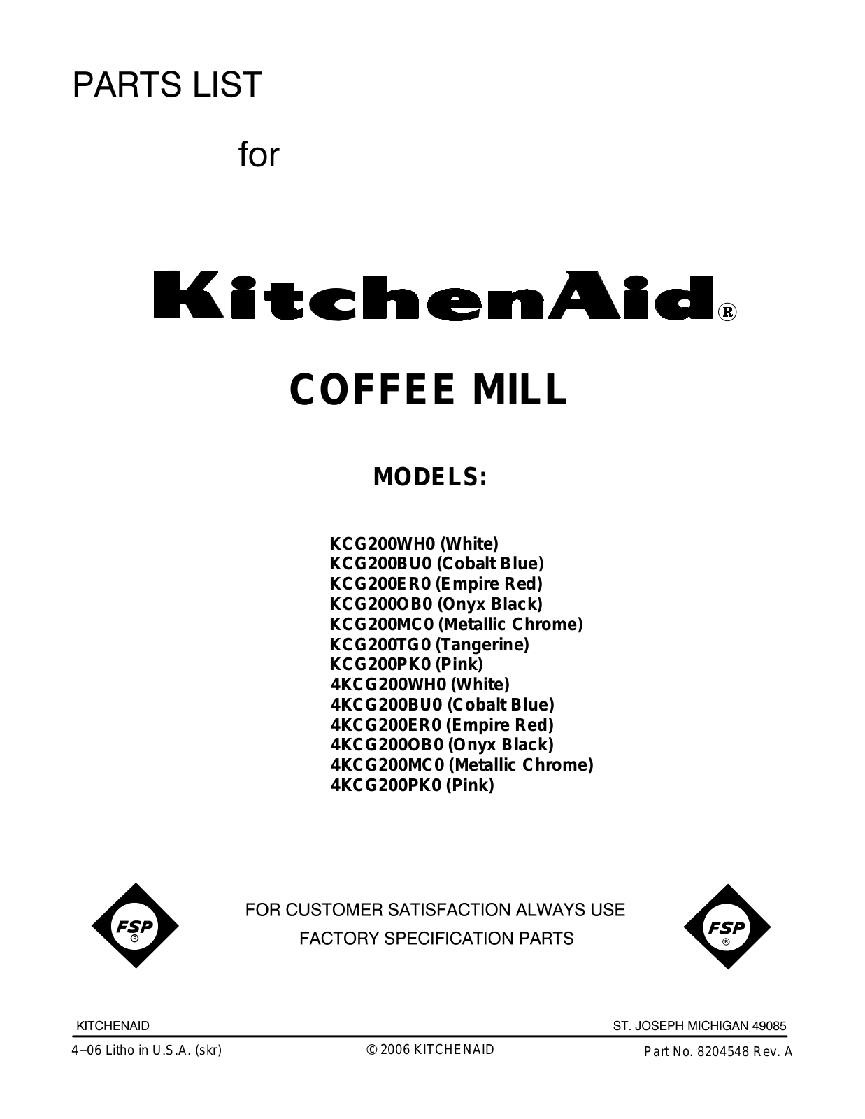 Kitchenaid Kcg200ob0, Kcg200pk0, Kcg200er0, Kcg200mc0, Kcg200bu0 Installation Template