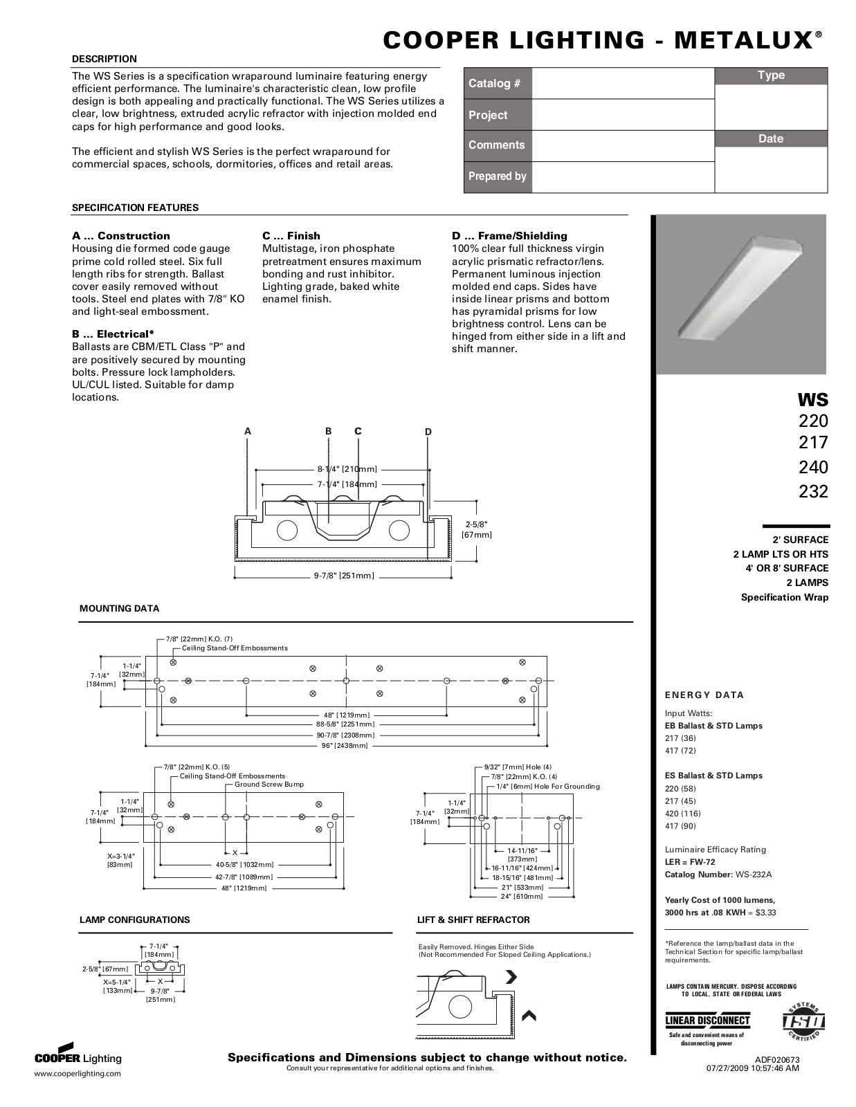 Cooper Lighting LLC CPK10035 Specifications - ManualMachine.com