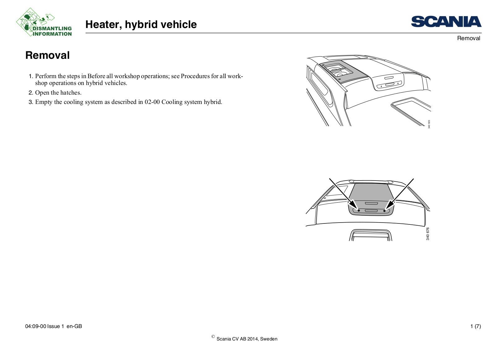 Scania Heater, hybrid vehicle Service Manual