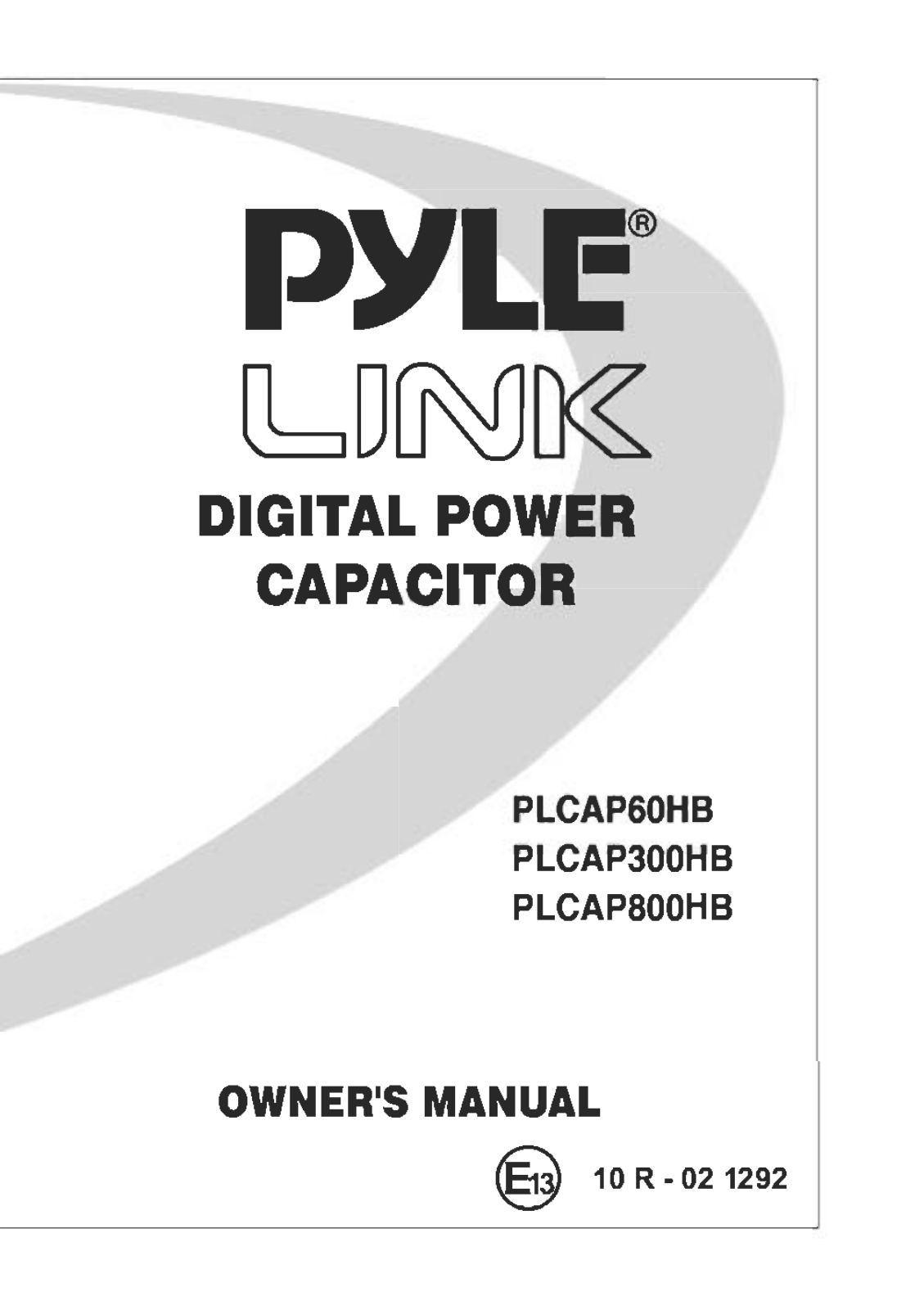 Pyle PLCAP-800-HB Owners manual