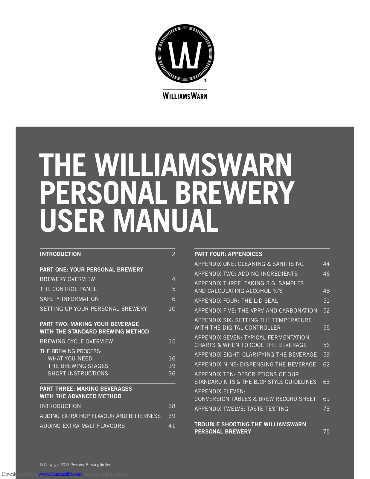 WILLIAMSWARN NB23-1 User Manual