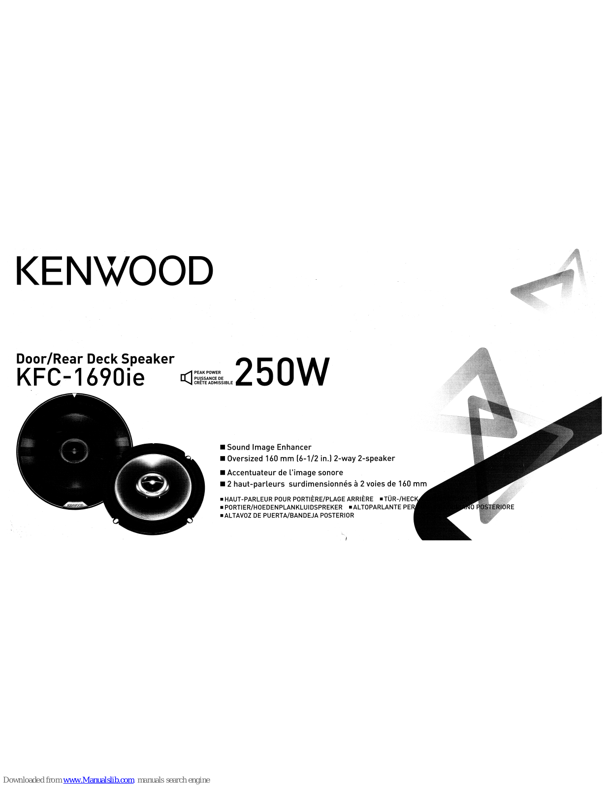 Kenwood KFC-1690ie Installation Instructions Manual