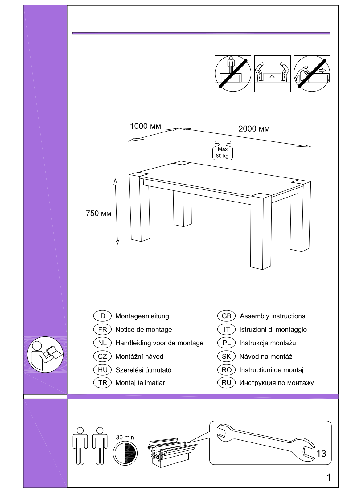 Home affaire Juna Assembly instructions