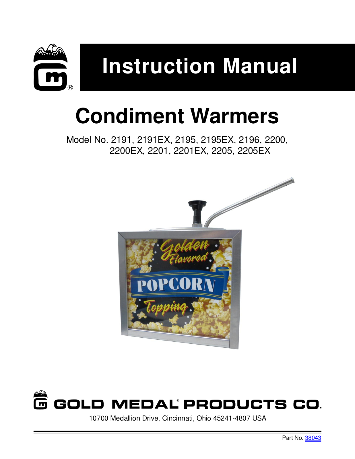 Gold Medal Products 2191EX User Manual