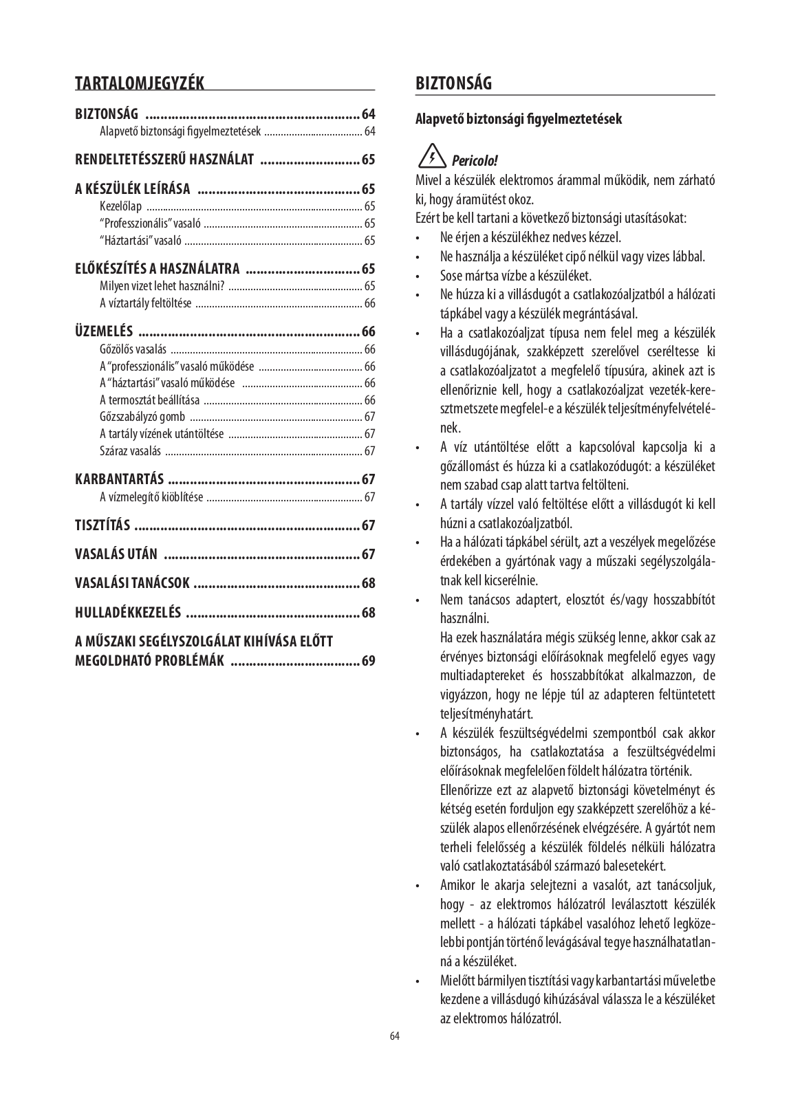 Delonghi VVX 1840G, PRO 1840X Instructions Manual