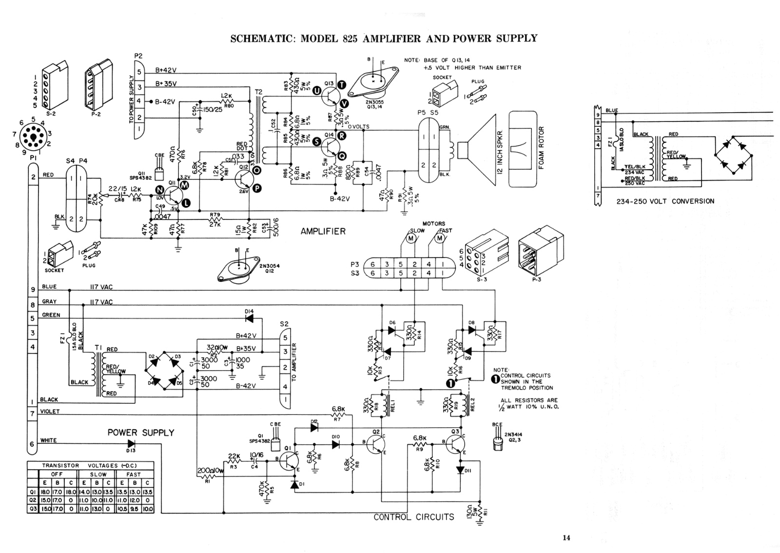 Leslie 825 schematic