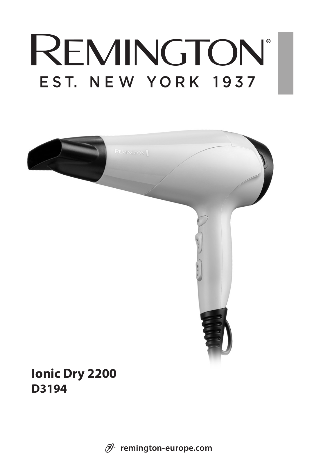 REMINGTON Ionic Dry D3194 User guide