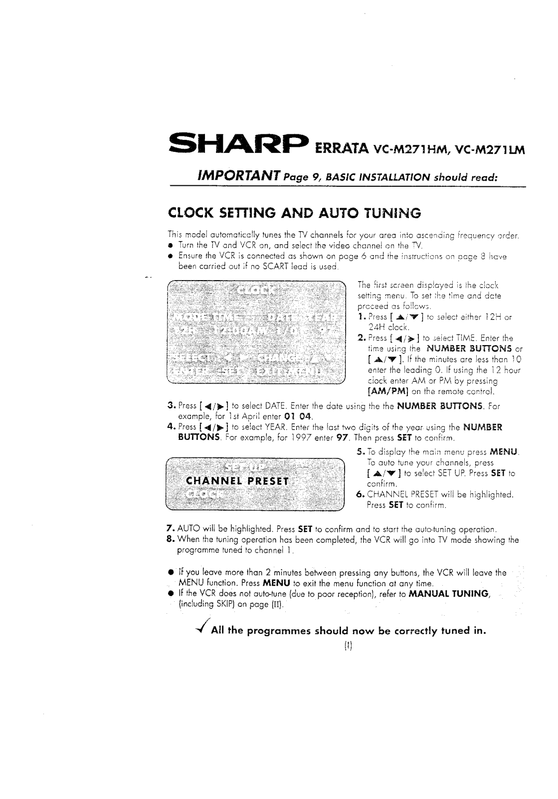 Sharp VCM271HM User Manual