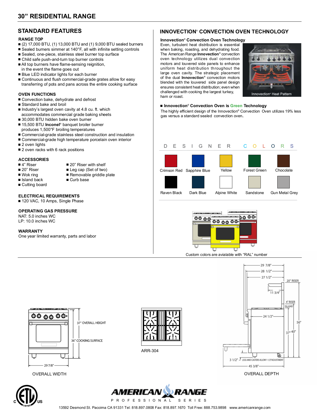 American Range ARR-304 User Manual - ManualMachine.com