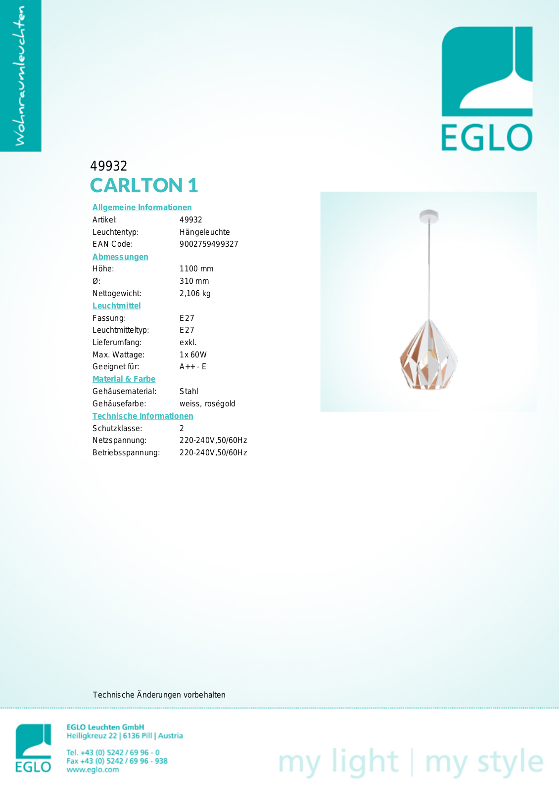 Eglo 49932 Service Manual