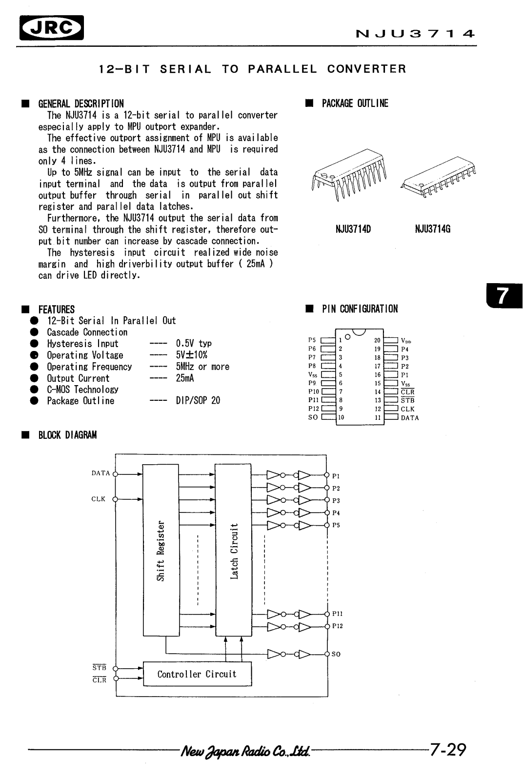 JRC NJU3714G, NJU3714D Datasheet