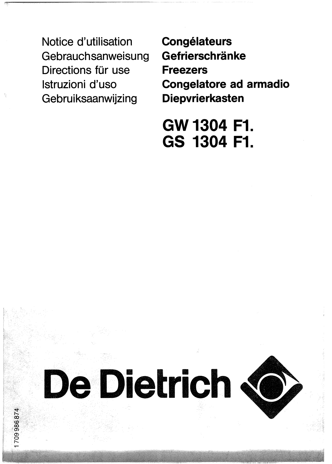 De dietrich GS1304F1, GW1304F1 User Manual