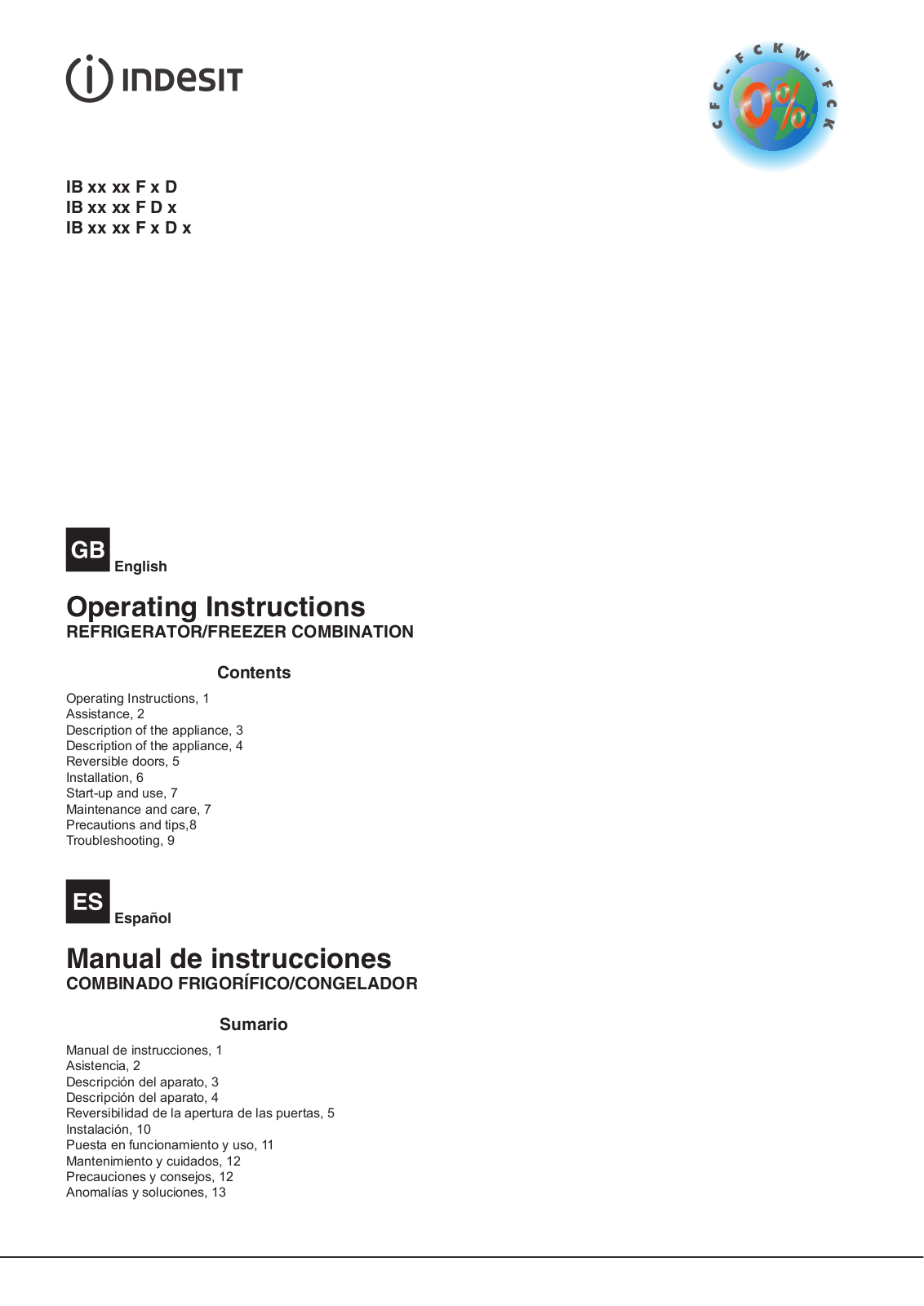 Indesit IB-34-AA-F-H-D User Manual