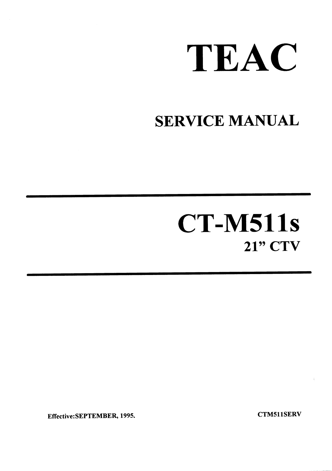 Teac CT-M511-S Service Manual