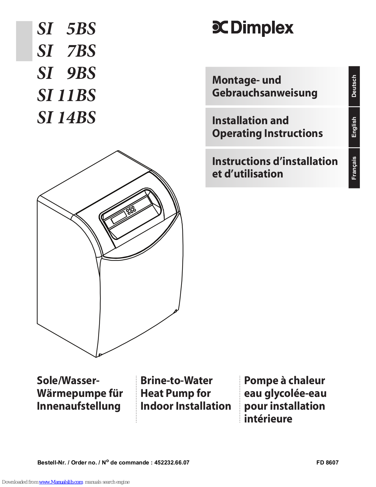 Dimplex SI 5BS, SI 7BS, SI 9BS, SI 14BS, SI 11BS Installation And Operating Instructions Manual