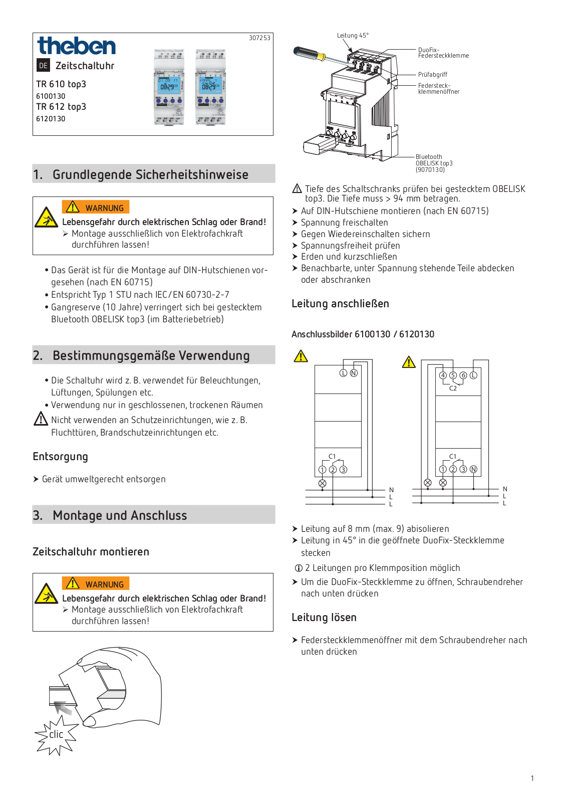 Theben TR 610 top3, TR 612 top3 User guide