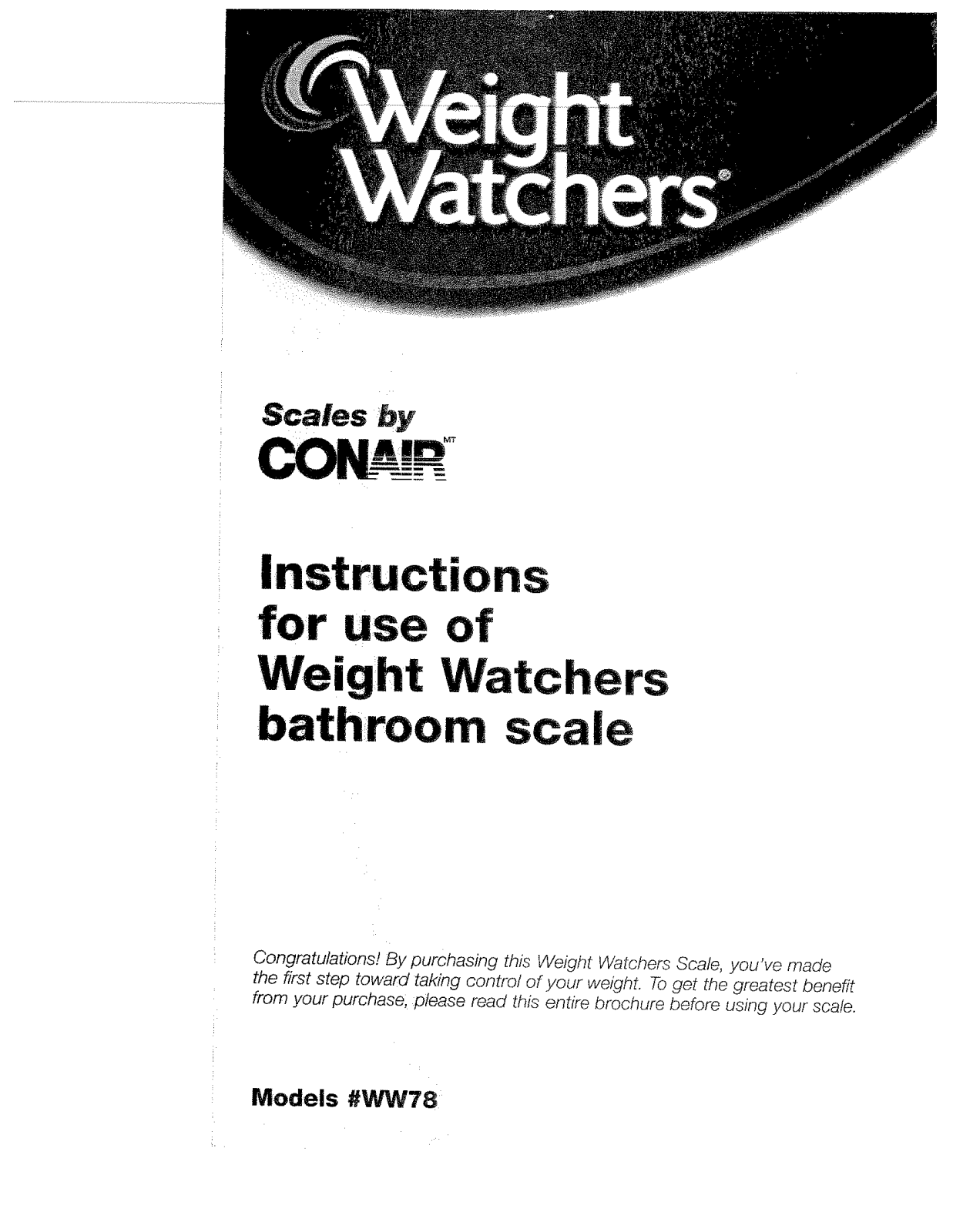 Conair WW78 User Manual