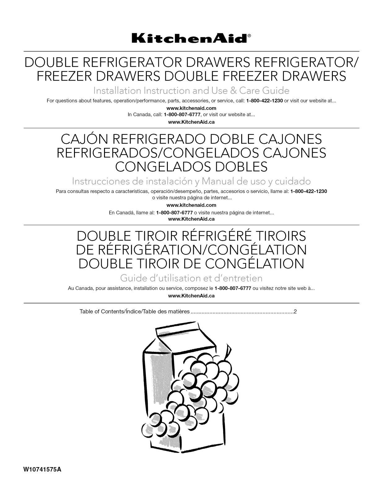 KitchenAid KUDR204ESB00, KUDR204EPA00, KUDF204ESB00, KUDF204EPA00 Owner’s Manual