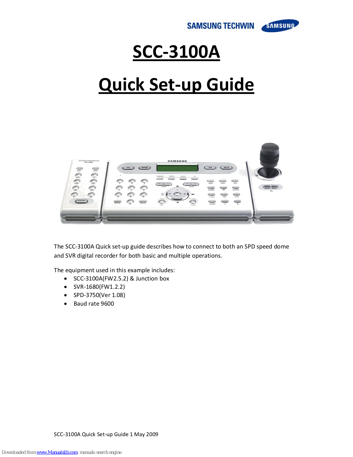 Samsung SCC-3100A Quick Setup Manual